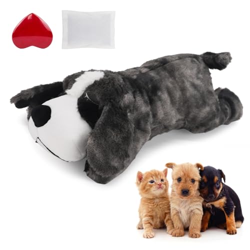 IFOYO Juguete para perros con latido del corazón, juguetes de ayuda para el comportamiento del perro, juguete cómodo para entrenamiento de caja de ayuda conductual, juguete de peluche para aliviar la