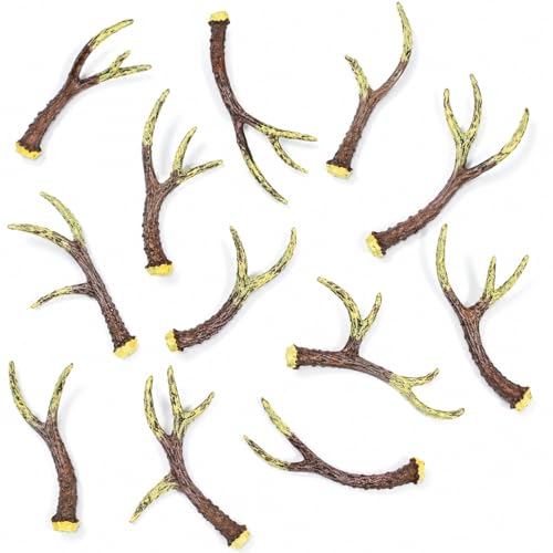 Fun Express Deer Antlers Resin Table Decorations 12 Pack - Realistic Faux Antler Decor For Forest Woodland Christmas Party | Rustic Wedding Centerpieces &Amp; Hunting Lodge Themed Events