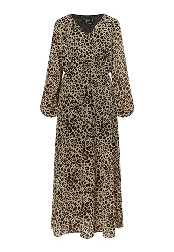 Robe longue imprimé léopard femme aux finitions soignées et tissu premium