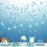 Blue Bubble Gadget Cutout Mural Sticker Background Home Decor Party Decoration for Ocean Coral Reef Mermaid Under The Sea Poolside Home Bath Kid's Bedroom Playroom Wedding Birthday Party Baby Shower