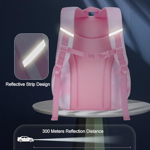 Image of MATMO Backpacks for Girls, School Backpack Kids Student Bookbag Travel Daypack (Pink)