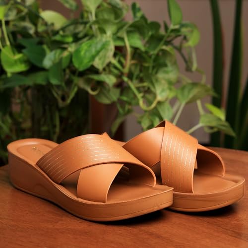 Image of AEROWALK Stylish Fashion Sandal for Women | Comfortable| Lightweight | Anti Skid | Casual Office Footwear (AT28)