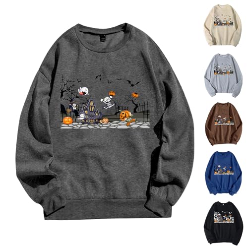Mens Pullover Long Sleeve Shirts Halloween Men's Fall And Winter Hoodless Sweatshirt Sweater Sweatshirt2
