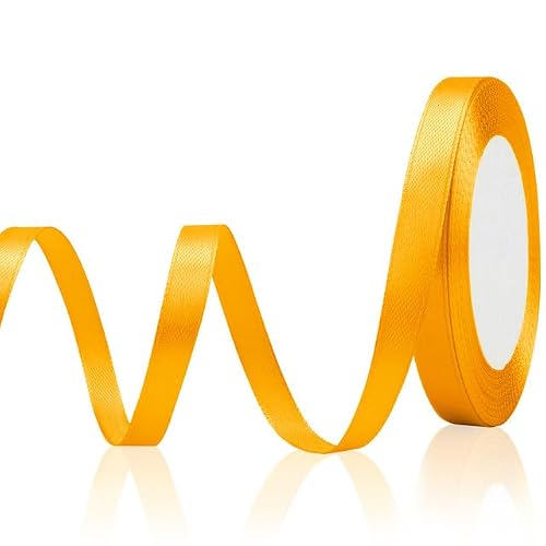 Yellow Ribbon Gold Ribbon Lemon Fall 3/8 in 25 Yards Satin Ribbons for Gift Wrapping Gift Ribbons for Graduation Birthday Party Valentines Day Wedding Fall Decoration