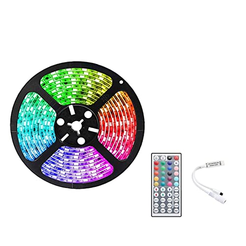 TRWUQHGD Tira de luces LED RGB de 12 V CC RGB 5050, 5 m, 10 m, 15 m, 20 m, 12 V, cinta de cinta flexible, diodo IR remoto, juego completo (control infrarrojo, juego completo de 10 m)