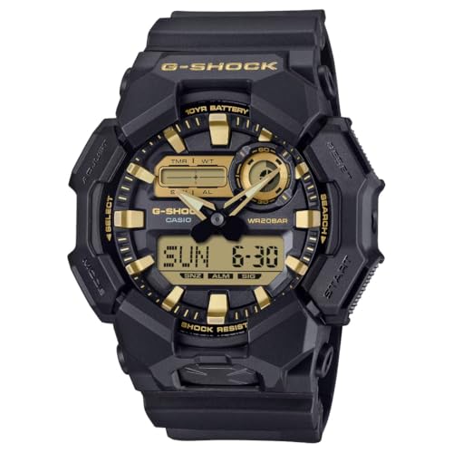 Casio G-Shock Analog-Digital Black Gold Resin Watch GA010GB-1A9