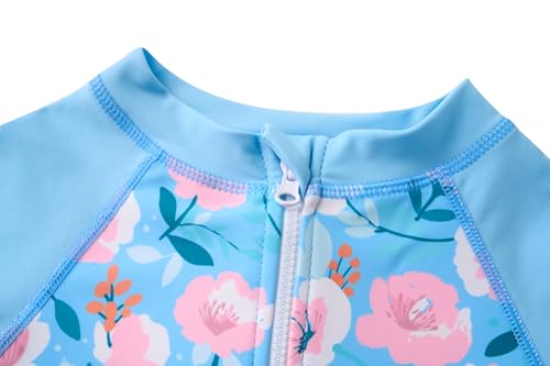 Image of Girls Swimsuit Long Sleeve Rash Guards Swim Suit 4-12Y