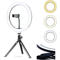 Anel Ring Light Led 20cm Com Tripé Celular Iluminação Maquiagem Selfie Youtuber Gravação Vídeo Live Profissional Make Luz Branca Suporte Flexível Fotografia Estúdio Retrato