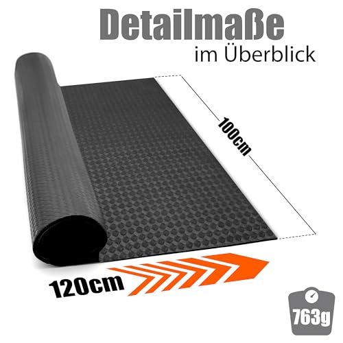 BigDean wasserdichte Antirutschmatte Auto 120x100cm universell zuschneidbar – rutschfeste Kofferraum Schutzmatte