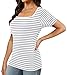 Black and White Striped Shirt Women Tops for Women Summer Slimming Shirts L