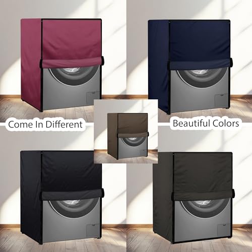 Image of Waterproof & Dustproof Top Front Load Washing Machine Cover for 6 kg 6.5 kg 7kg & 7.5 kg Compatible for IFB LG Samsung Whirlpool Bosch Haier | Siemensfor with Pipe Holes (Grey)