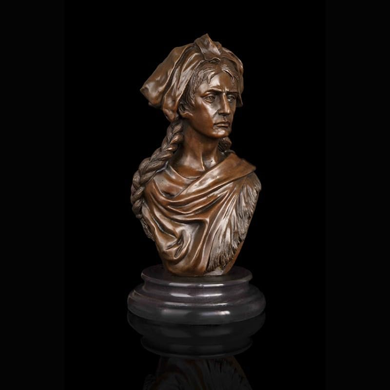Sculpture Western Human Male Bust Figurine Statue Bronze Man Head Adult Vintage Art for Decoration Retro Copper