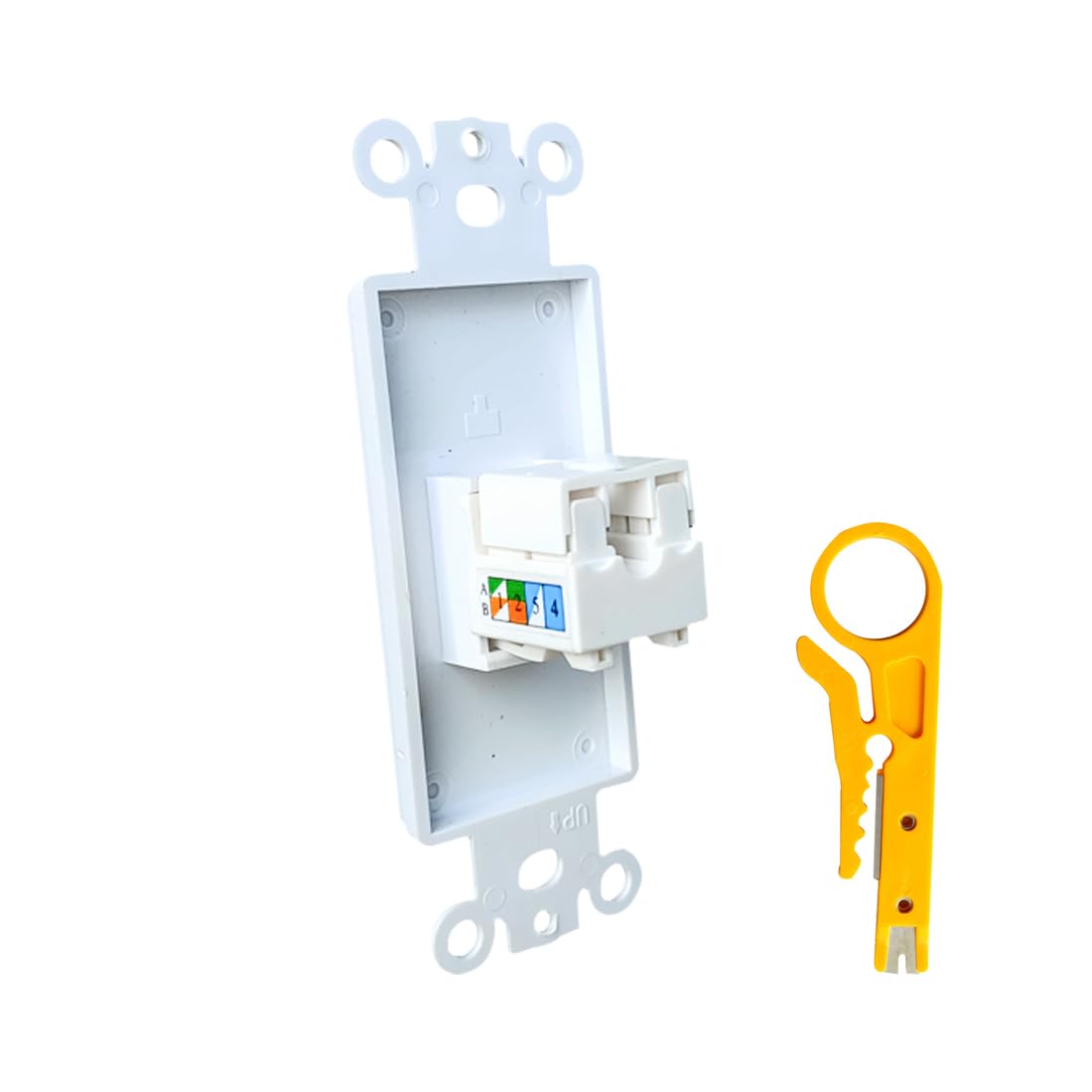 パート1 BUPLDET 1 Port CAT6 Ethernet Punch Down Insert Wall Plate - CAT 6
