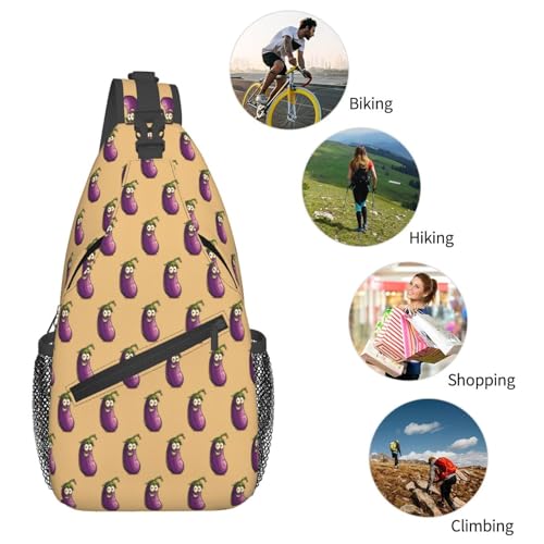 Bolso bandolera Cartoon Eggplant para hombre y mujer miniatura 6