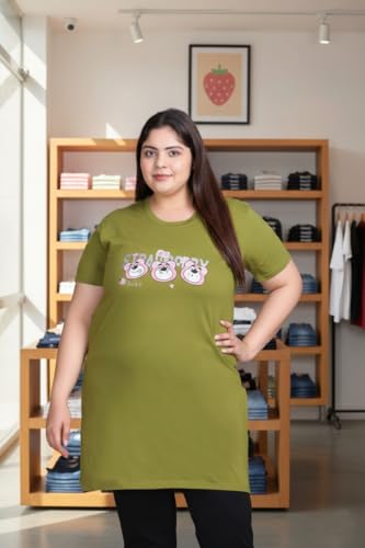 Image of In Love Women's Plus Size Printed Cotton Long-Line T-Shirt with Pocket