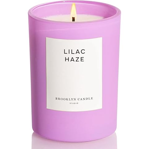 Brooklyn Candle Studio Lilac Haze Spring Candle - Luxury Scented Candle, Vegan Soy Wax, Hand Poured in The USA, 70 Hour Slow Burn Time - 10oz Cover