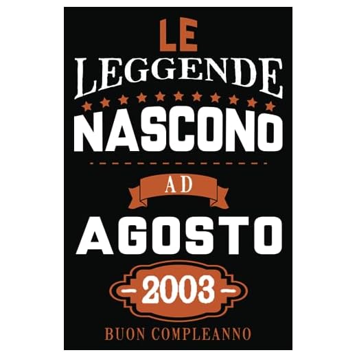 Le Leggende Nascono Ad Agosto 2003: Idea regalo originale e divertente di 20 anni per per ragazze e ragazzi. Taccuino a righe