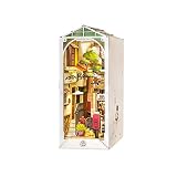 Livres Accueil Puzzle en bois 3D Coin du livre DIY Maison de poupée Miniature Maison de poupée Serre-livres en bois Kit de coin du livre avec meubles en bois et lumière LED for adultes for construire