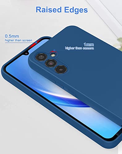 Image of DIZORO Microfiber Candy Case Compatible for Samsung A34 5G Smooth Touch Cushion Liquid Soft Silicone Gel Rubber Phone Cases Non-Slip Full Body Protective Shockproof Back Cover (Blue)