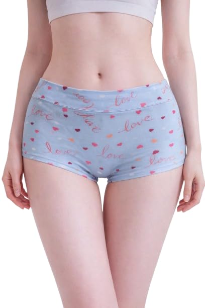 Women's Cotton Lycra Underwear, Pack of 3, Heart Print, Mid-Rise Briefs, Multicolor-image-4