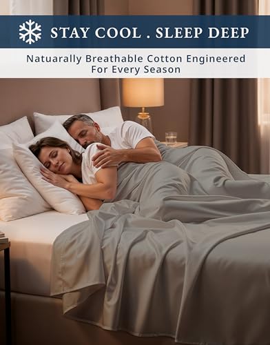 100% Egyptian Cotton King Sheet Set – Naturally Cooling & Breathable Sateen 4 Piece King Sheets, Authentic Long-Staple Cotton for Lasting Softness, Snug Fit 15" Deep Pocket Fitted - Charcoal - Image 7
