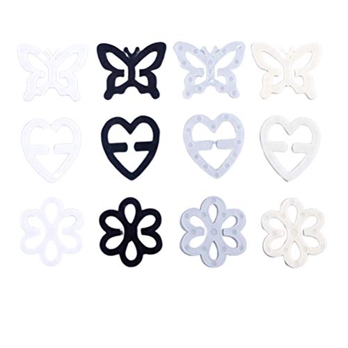 Fenical 12pcs Clips de Sangles de Soutien-Gorge Réglables Antidérapants Boucle de Soutien-Gorge
