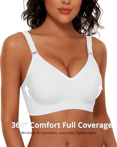 Image of Gailife Womens Jelly Comfortable Bras for Women No Underwire Supportive Bra | Wireless Bra Seamless Bralette Push Up,Soft Tshirt Bras,Mesh V /V Neck,U-back /X-back,Breathable Semi-fixed Pads,Bra Extender
