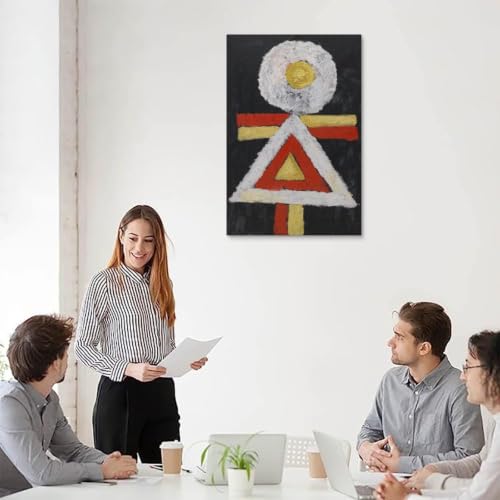 Expressionnisme abstrait Marsden Hartley tableau art mural g&eacute;om&eacute;trique moderne toile 50x75 - 5