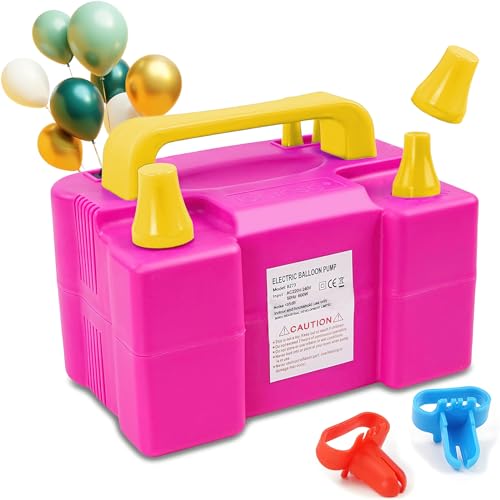 Electric Balloon Pump Portable Balloon Blower Pump Inflation High Power Dual Nozzle Electric Balloon Inflator for Party Wedding Festivals Anniversary