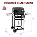 Feasto 2 Burner Propane Gas Grill with 26,500 BTUs Output, Porcelain-Enamel Main Body and Lid, Propane BBQ Grill with Warming Rack & Side Tables for Patio, Backyard, Poolside Gatherings