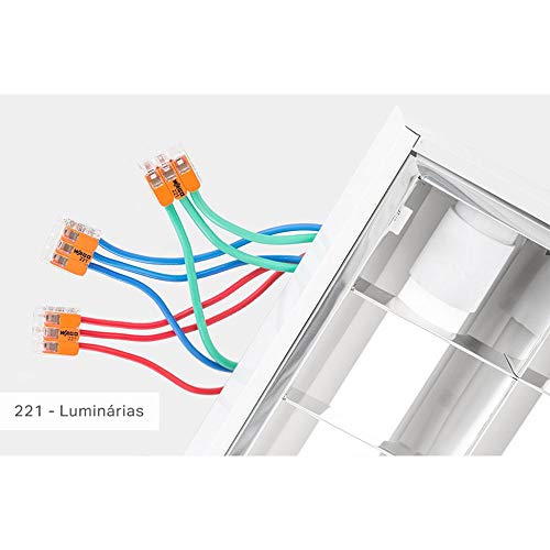 Kit 6 Conector Wago Emenda 3 Fios Mod. 221-613