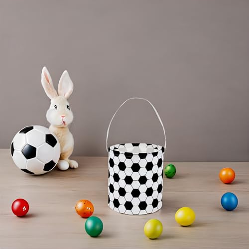 Image of Soccer Easter Bucket Easter Basket for Kids Baby Storage Basket Cute Toy Storage Bin Organizer Shelf Book Basket Easter Room Decor(Soccer)