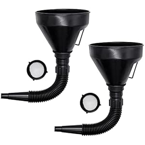 Large Car Funnel for Petrol, LONTOM 2pcs Flexible Plastic Fuel Funnels Car for Multifunctional Funnel with Filter and…