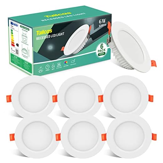 Downlight LED Empotrable 6W Equivalente 60W, 6 Pack Foco Empotrables LED Techo Redondo Blanco Frío 6000K, 600LM Ultradelgado 26mm, Ф 75-95mm, AC 160-260V, Ojos de buey de led para Salón Cocina