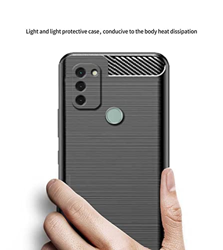 Image of NPRC Hybrid Ultra Slim Protective Case TPU Non-Slip Carbon Fiber Texture Shockproof Case Cover for Nokia C31 - Black
