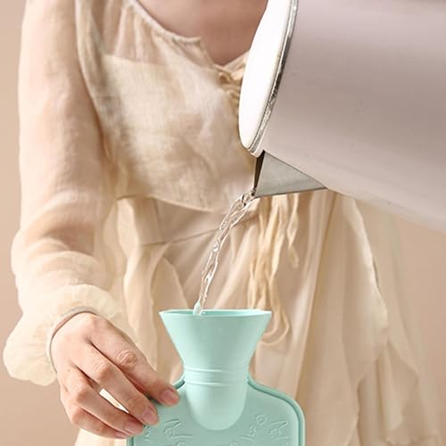 Image of Portable Cartoon Cute Hot Water Bag Soft Plush Hot Water Bottle Durable Hand Warmer Winter Warm (500ml) (Multi-color)