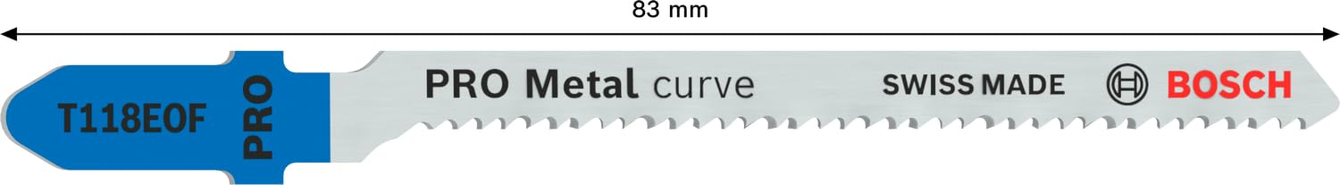 Bosch Accessories Bosch Professional 5 x dekupaj testere bıçağı T 118 EOF Flexible for Metal (çelik sac, aksesuar dekupaj testeresi için), 1,5-4 mm