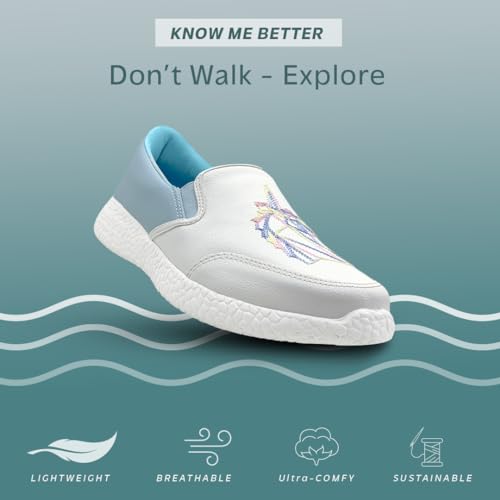 Image of KazarMax Boys & Girls Embroidery Slip-On Sneaker Shoes | Comfortable Loafer |Casual Shoes