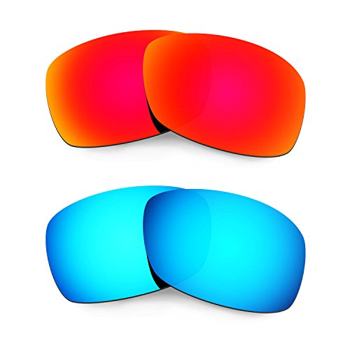 Verres de remplacement polarisés rouge bleu pour lunettes Oakley Hijinx