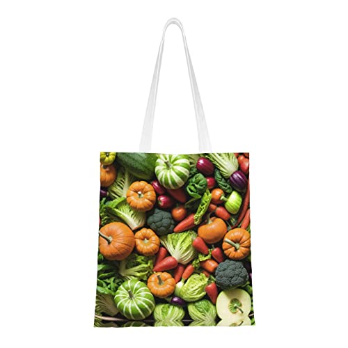 Afindi Various Seasonings Sac fourre-tout léger en toile pour mariage/anniversaire/plage/bureau, Différents fruits et légumes, Taille unique