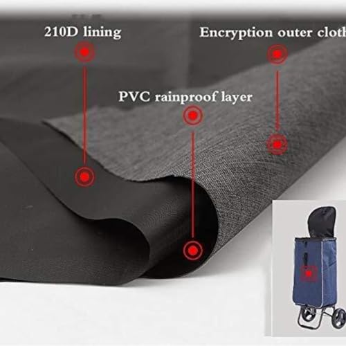 Wózek na zakupy, Przenośny, wodoodporny(Black)
