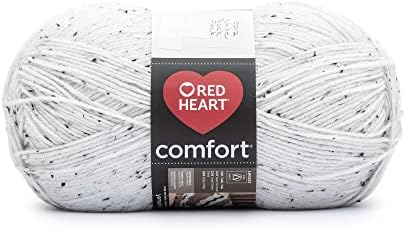 Red Heart Comfort White/Black Yarn – 1 Pack of 12oz/454g – Acrylic – 4 Medium (Worsted) – 867 Yards – Knitting/Crochet Red Heart Comfort White/Black Yarn – 1 Pack of 12oz/454g – Acrylic – 4 Medium (Worsted) – 867 Yards – Knitting/Crochet