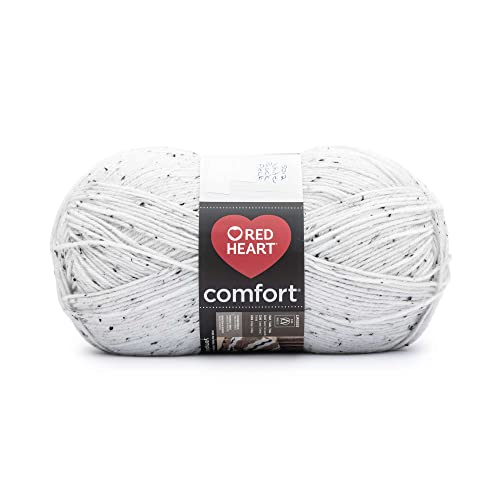 Image of Red Heart Comfort White /Black Yarn - 1 Pack of 12oz /454g - Acrylic - 4 Medium (Worsted) - 867 Yards - Knitting /Crochet