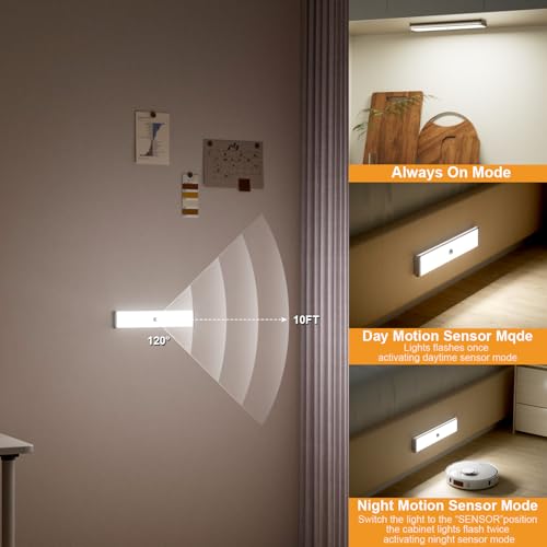 Hontafe Under Cabinet Lighting Wireless,58 LED Motion Sensor Light Indoor Night Lights with Remote,Rechargeable RGB Under Cabinet Lights Bar,Dimmable Under Counter Lighting for Kitchen,Shelf(3Pack) - image 5