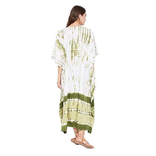 Image of Oussum Women Kaftan Plus Size Polyester Summer Lightweight Caftan Swimsuit Cover Ups Maxi African Mumu Lounge House Dress