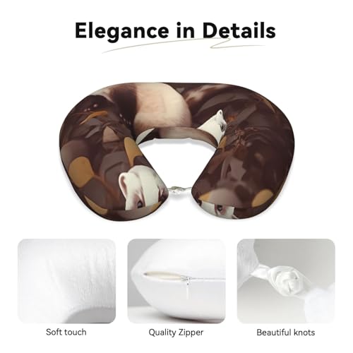 Almohada de viaje de espuma viscoelástica negra miniatura 2