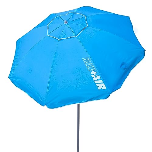 AKTIVE Sombrilla playa antiviento plegable azul Ø200, Con revestimiento plateado y protección UV 50, paravientos playa, sombrilla parasol grande, para-sol playa, sombrillas para p (62238)