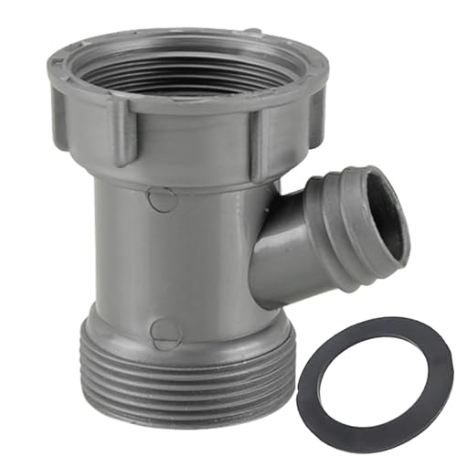 Kitchen Sink Drain Pipe Adapter Y-Shaped Strainer Connector Waste Outlet,1-1/2'' Dishwasher Drain Hose Adapter with Gaskets Waste Outlet Sink Drain Hose Adapter for Tubular Drain Applications(Gray)