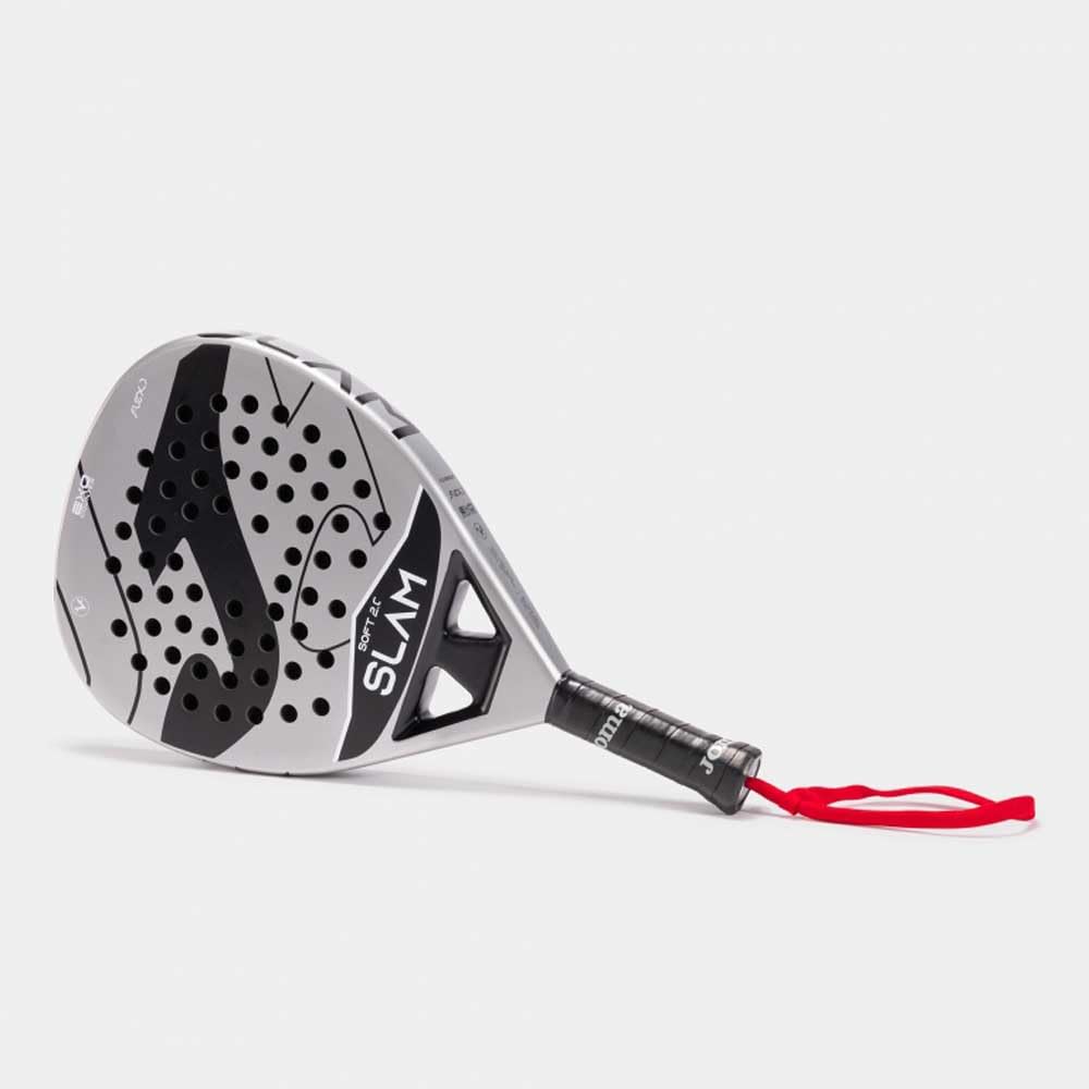 Joma Racchetta da paddle professionale Slam Soft con tecnologia Rotarion e Vibra - out, 350 g - Grigio Nero - Include custodia
