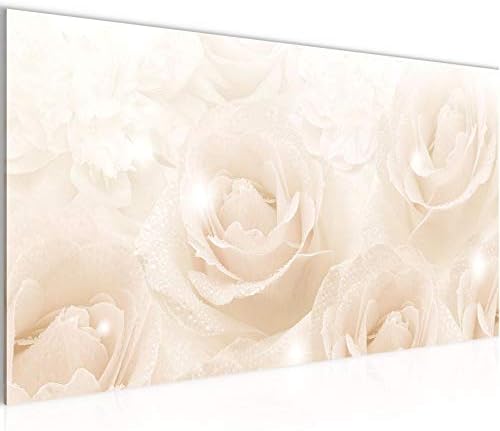 Runa Art Canvas Wall Art Flowers Roses 1 Part Non-woven Canvas Prints for Living Room and Bedroom Wood Vintage Beige 022312b